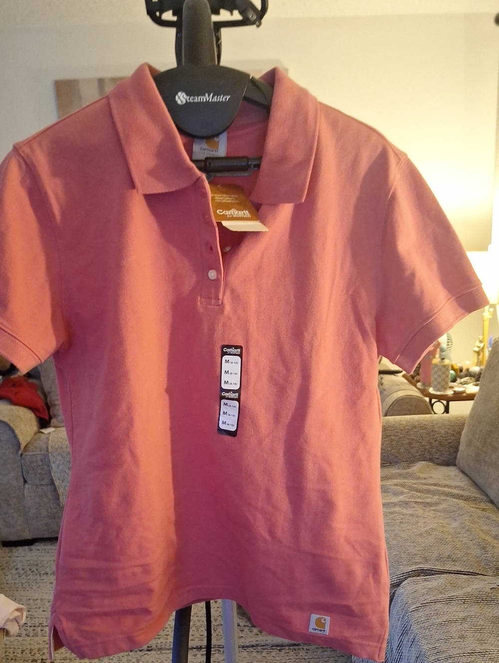 NWT Carhartt Woman Coral Polo Shirt Medium
